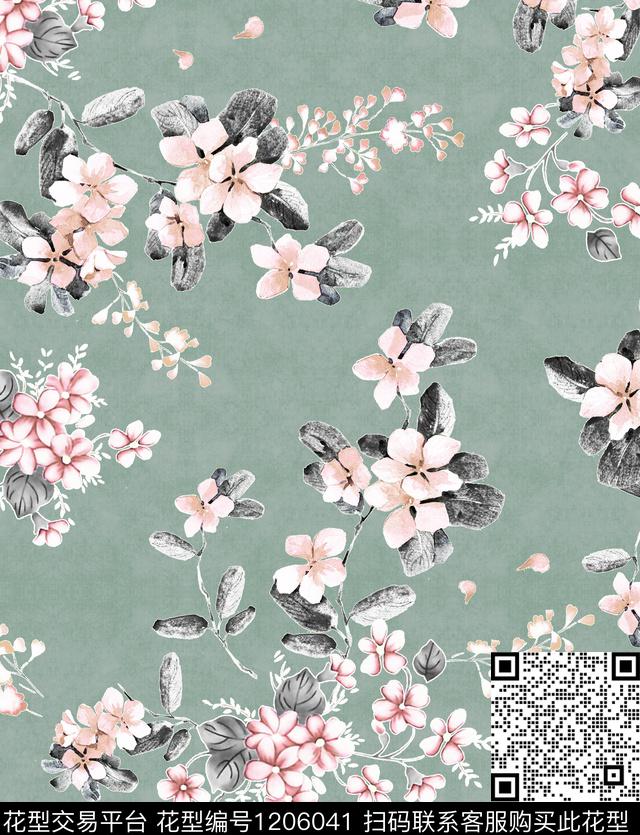 中东中东花卉小水花数码印花华亿平台下载（图片编号: 1206041） - 瓦栏（Walan）