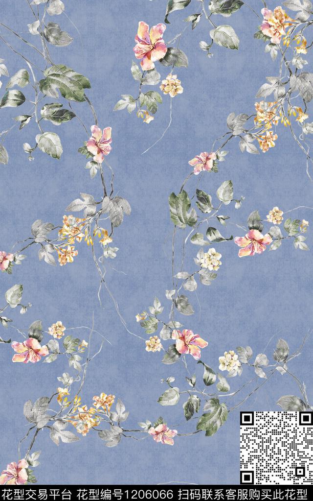 中东中东花卉小水花数码印花华亿平台下载（图片编号: 1206066） - 瓦栏（Walan）