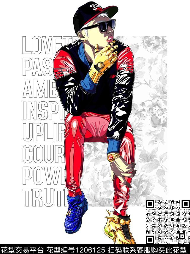 男装潮牌人物数码印花华亿平台下载（图片编号: 1206125） - 瓦栏（Walan）