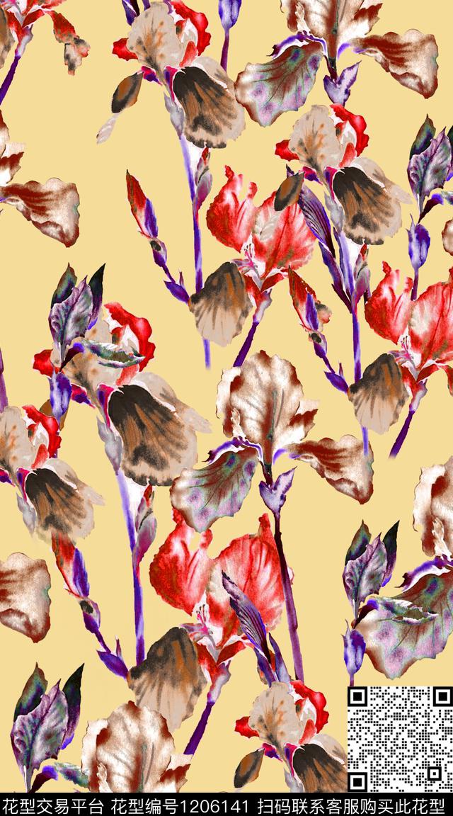 数码华亿平台民族花卉大牌风数码印花华亿平台下载（图片编号: 1206141） - 瓦栏（Walan）