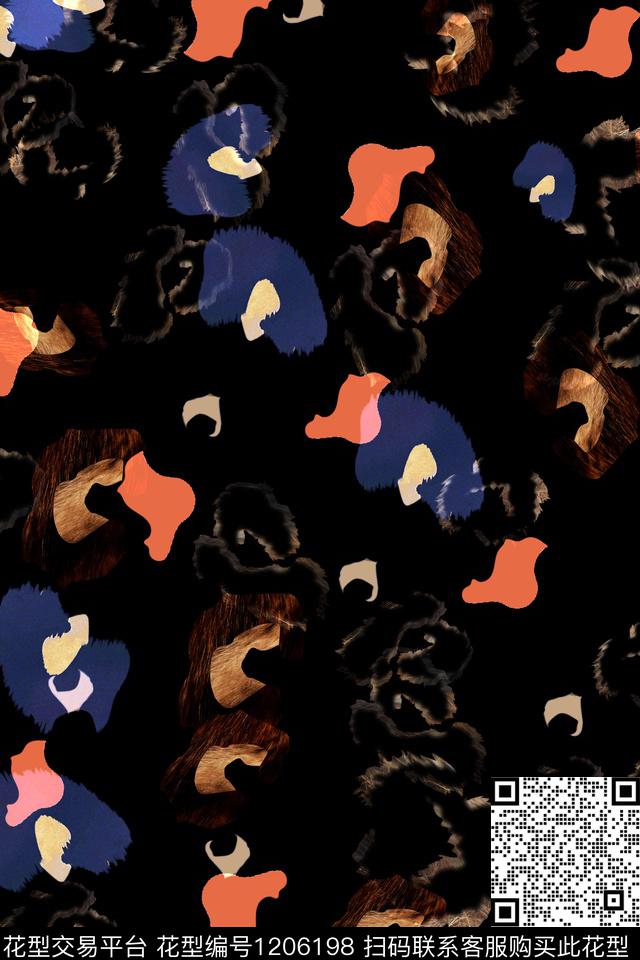 男装抽象男装豹纹数码印花华亿平台下载（图片编号: 1206198） - 瓦栏（Walan）