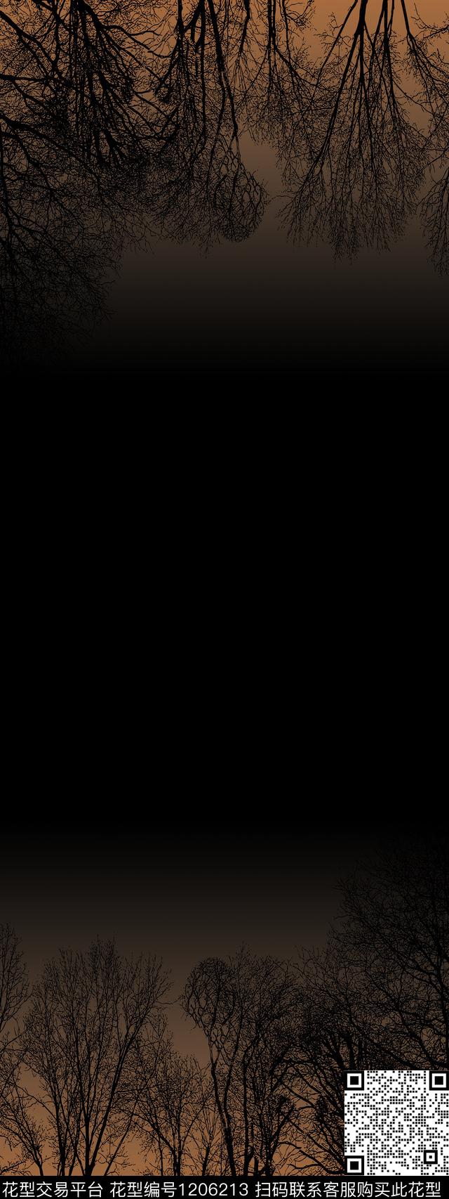 渐变定位花复古传统印花华亿平台下载（图片编号: 1206213） - 瓦栏（Walan）