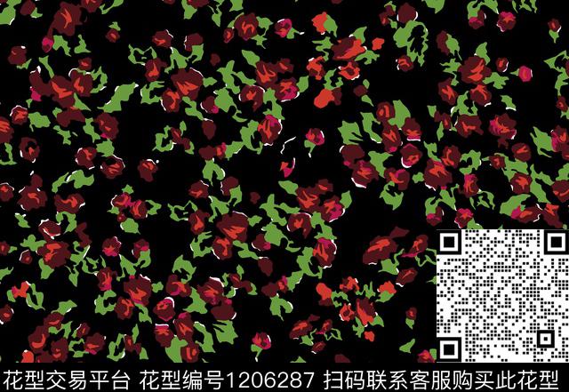 大牌风花卉小碎花传统印花华亿平台下载（图片编号: 1206287） - 瓦栏（Walan）