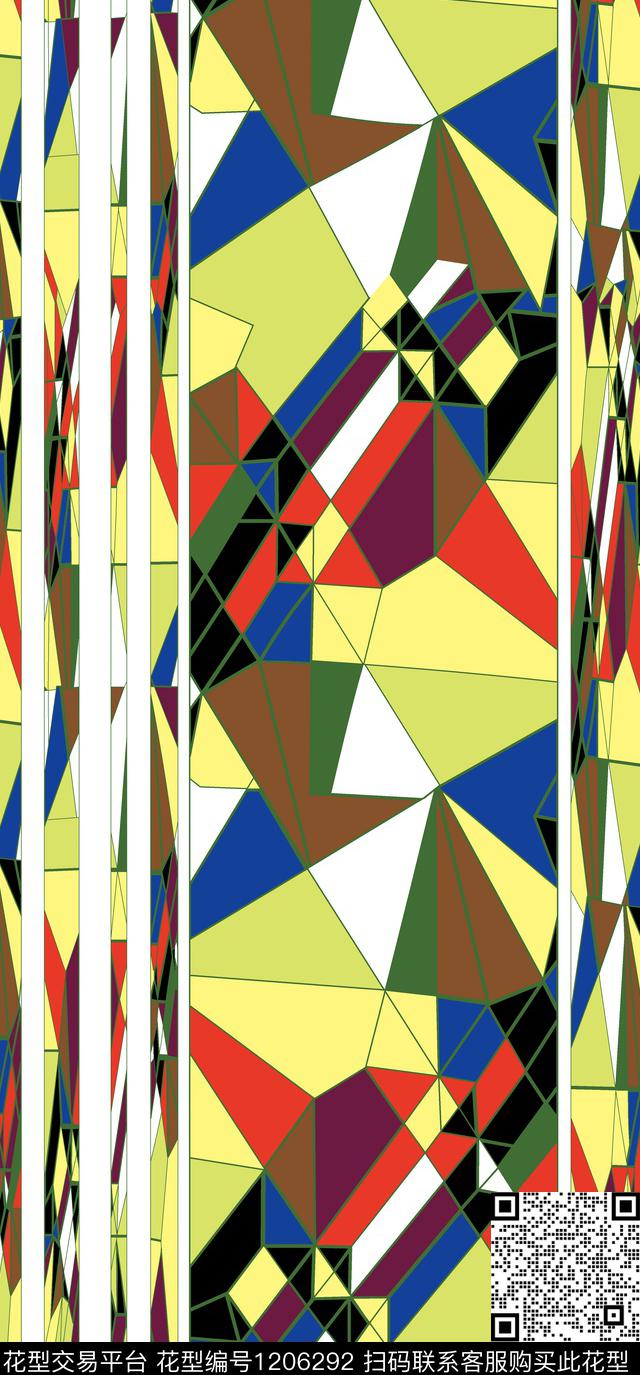几何抽象传统印花华亿平台下载（图片编号: 1206292） - 瓦栏（Walan）