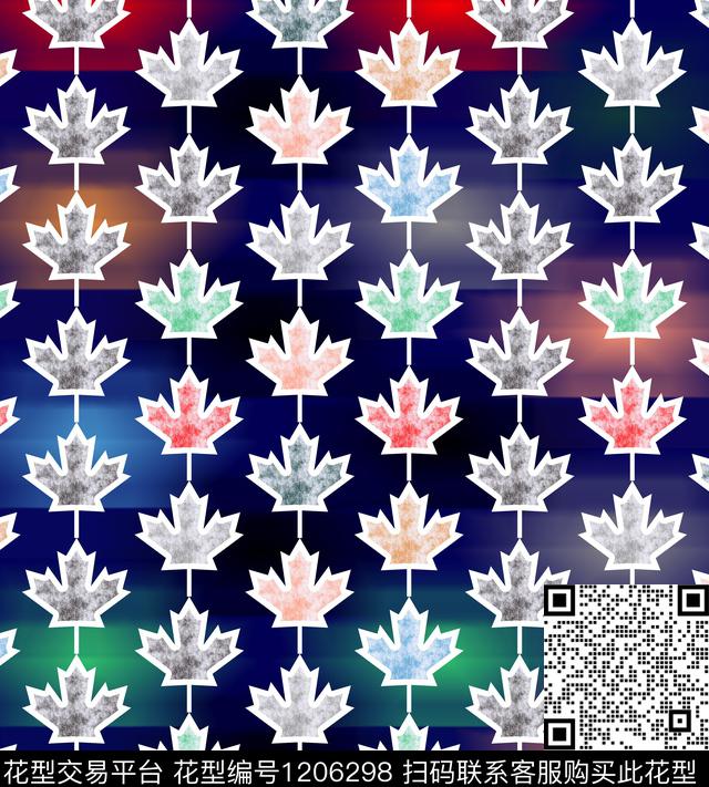 绿植树叶枫叶数码印花华亿平台下载（图片编号: 1206298） - 瓦栏（Walan）