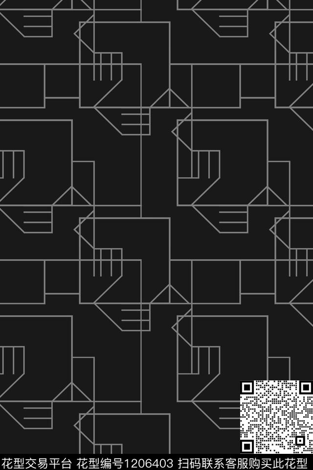 时尚几何抽象传统印花华亿平台下载（图片编号: 1206403） - 瓦栏（Walan）
