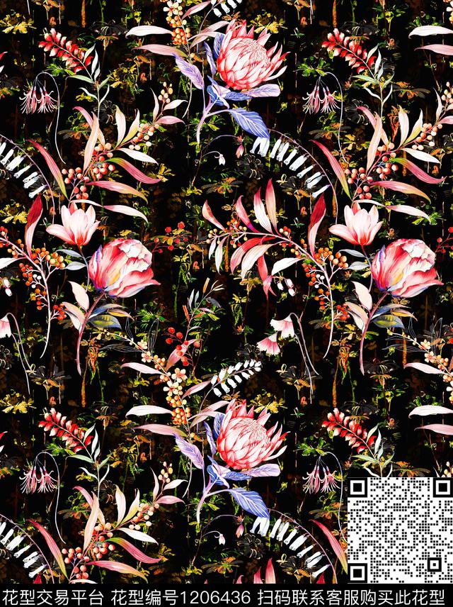 花卉小碎花肌理数码印花华亿平台下载（图片编号: 1206436） - 瓦栏（Walan）