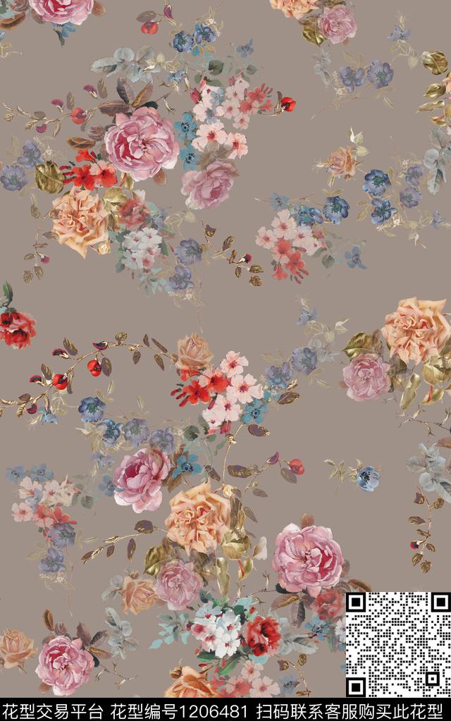 棉麻小碎花肌理数码印花华亿平台下载（图片编号: 1206481） - 瓦栏（Walan）