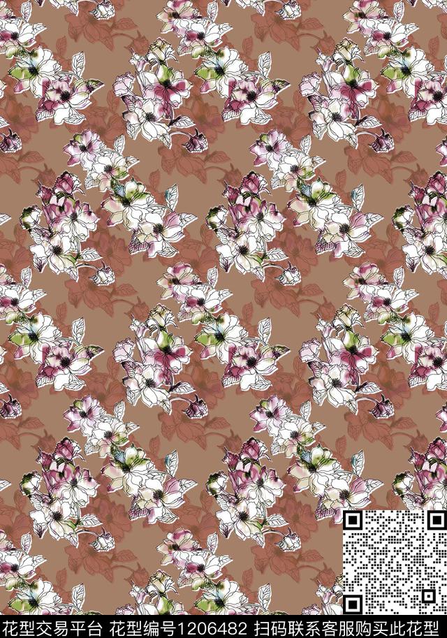 棉麻小碎花肌理数码印花华亿平台下载（图片编号: 1206482） - 瓦栏（Walan）