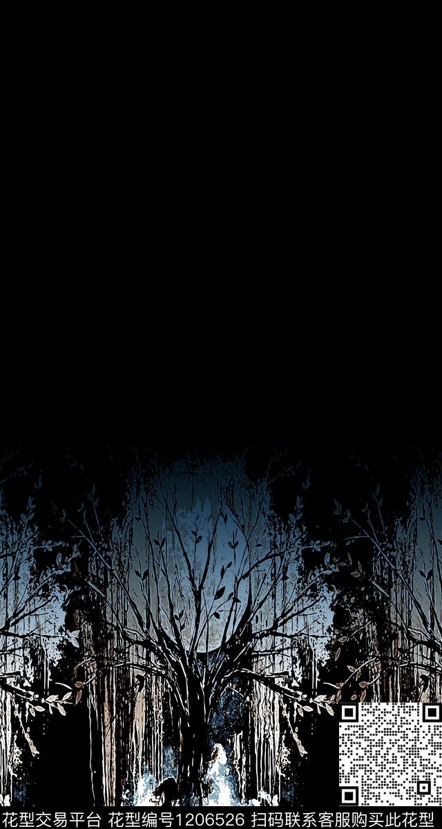 渐变复古风景景观传统印花华亿平台下载（图片编号: 1206526） - 瓦栏（Walan）