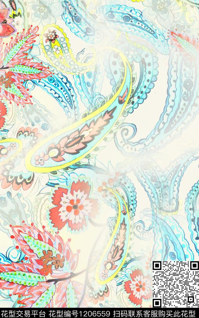 线条画几何格子数码印花华亿平台下载（图片编号: 1206559） - 瓦栏（Walan）