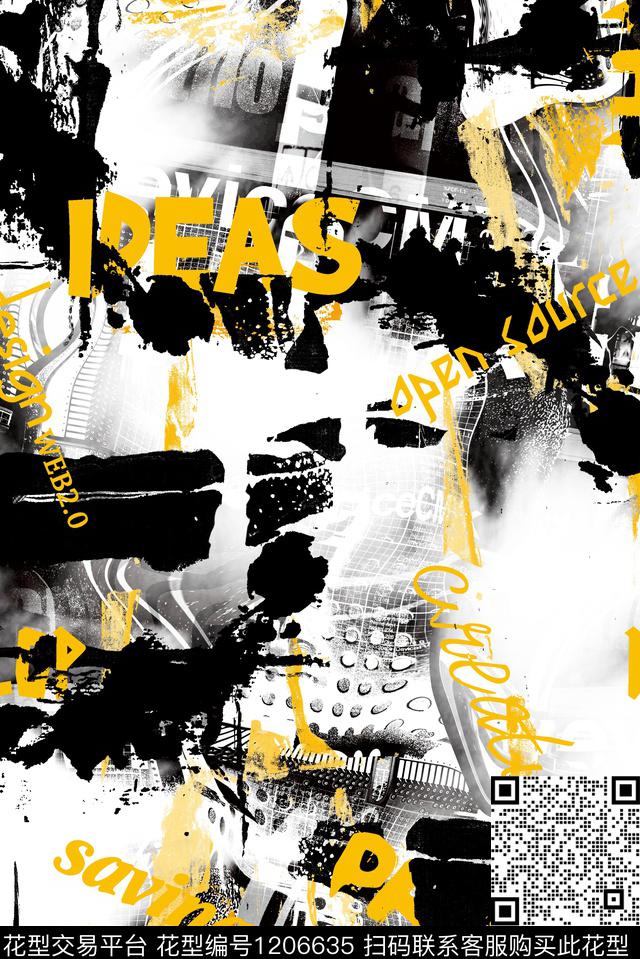 字母潮牌大牌风数码印花华亿平台下载（图片编号: 1206635） - 瓦栏（Walan）