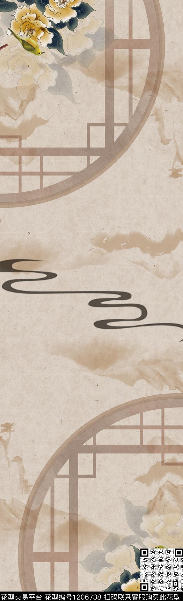 古典花纹数码华亿平台文艺数码印花华亿平台下载（图片编号: 1206738） - 瓦栏（Walan）