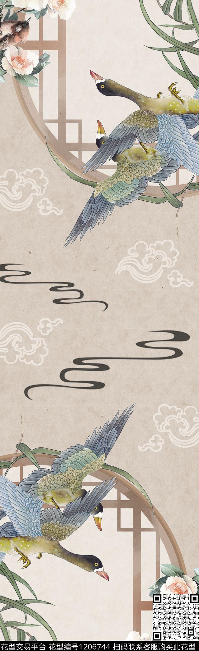 古典花纹数码华亿平台文艺数码印花华亿平台下载（图片编号: 1206744） - 瓦栏（Walan）