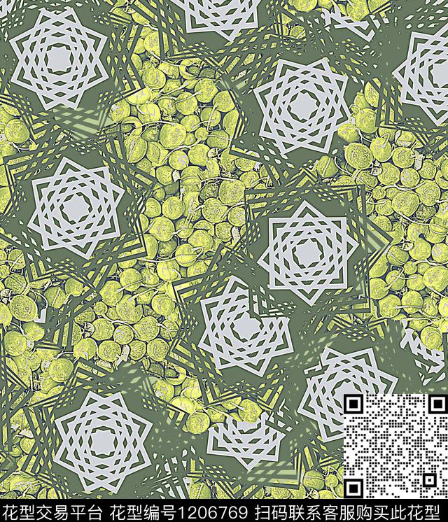 几何抽象格子数码印花华亿平台下载（图片编号: 1206769） - 瓦栏（Walan）