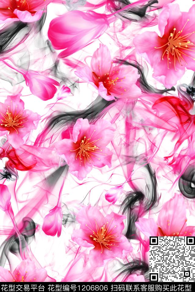 数码华亿平台民族花卉大牌风数码印花华亿平台下载（图片编号: 1206806） - 瓦栏（Walan）