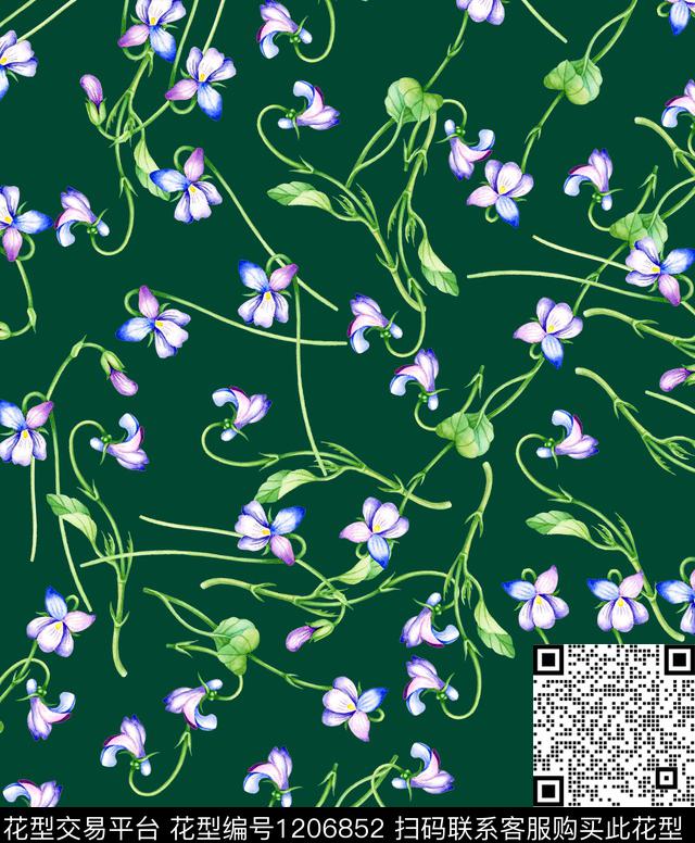 小碎花smallflower三色堇数码印花华亿平台下载（图片编号: 1206852） - 瓦栏（Walan）