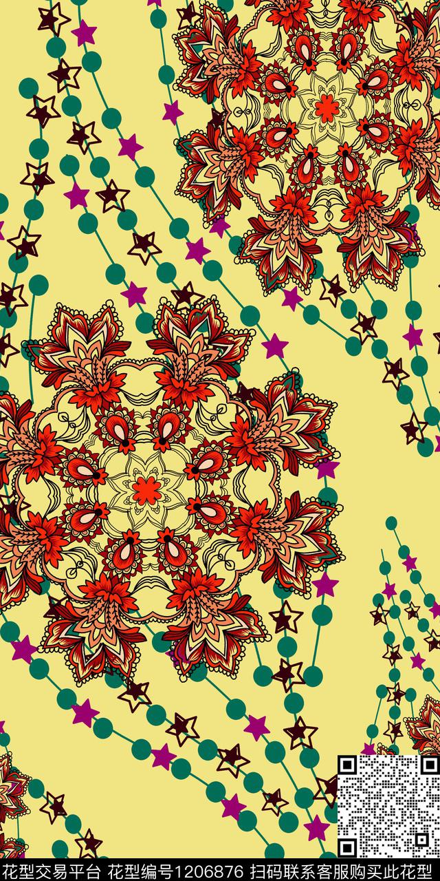 大牌风民族风秀传统印花华亿平台下载（图片编号: 1206876） - 瓦栏（Walan）