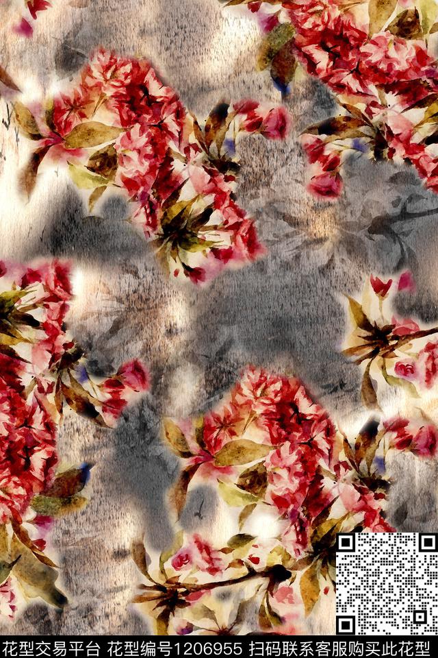 女装数码华亿平台花卉数码印花华亿平台下载（图片编号: 1206955） - 瓦栏（Walan）