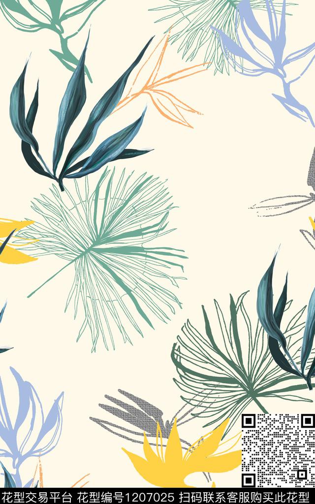抽象家纺花卉传统印花华亿平台下载（图片编号: 1207025） - 瓦栏（Walan）