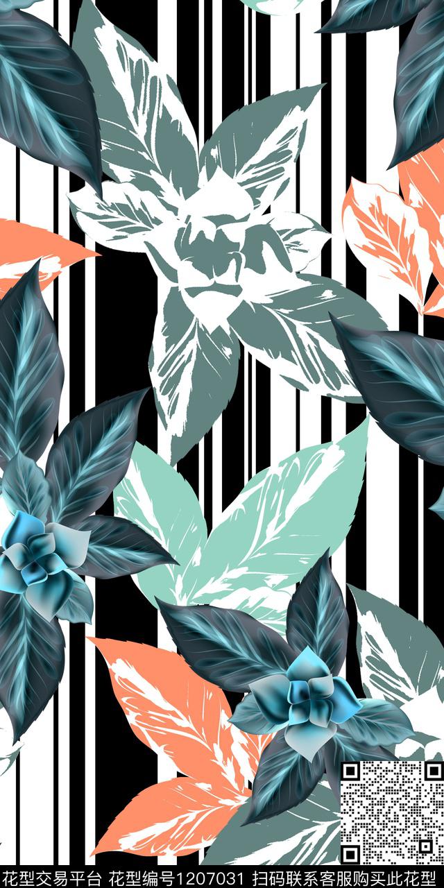 男装几何花卉传统印花华亿平台下载（图片编号: 1207031） - 瓦栏（Walan）