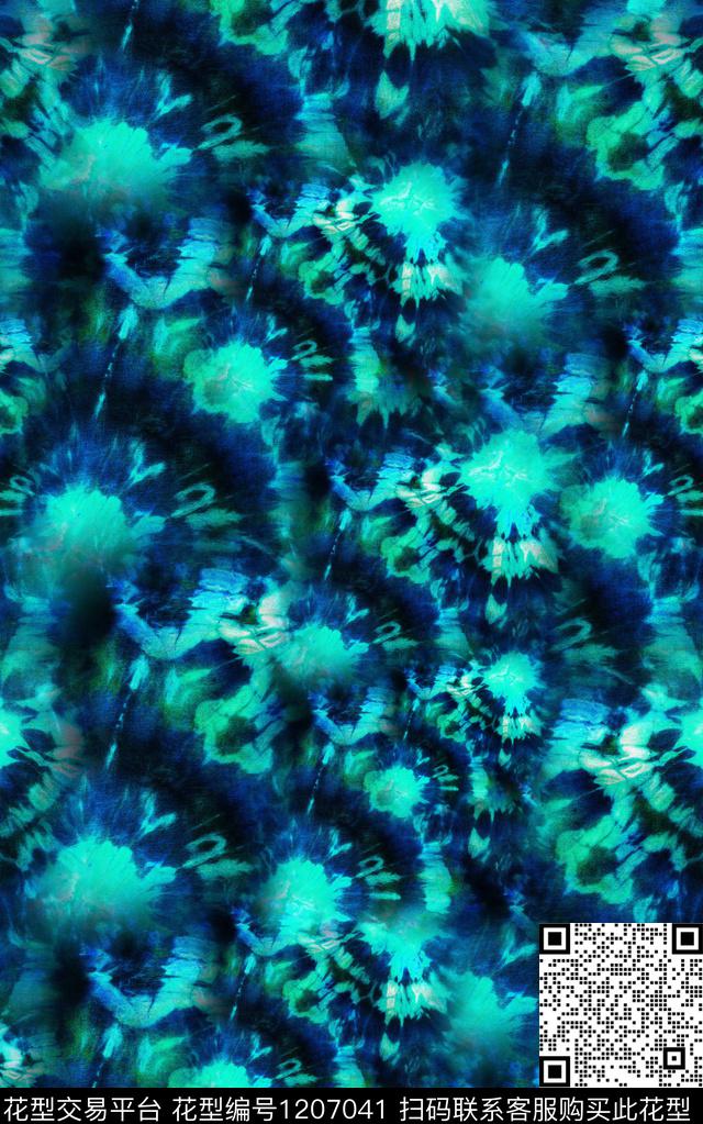 抽象肌理扎染华亿平台数码印花华亿平台下载（图片编号: 1207041） - 瓦栏（Walan）