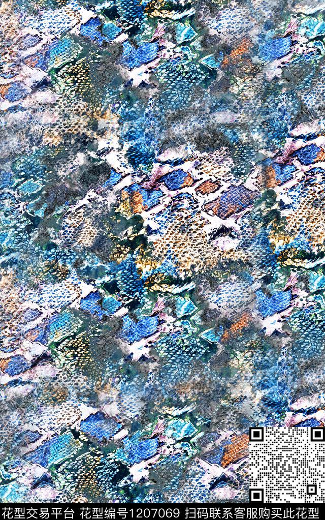 抽象朦胧花卉肌理数码印花华亿平台下载（图片编号: 1207069） - 瓦栏（Walan）
