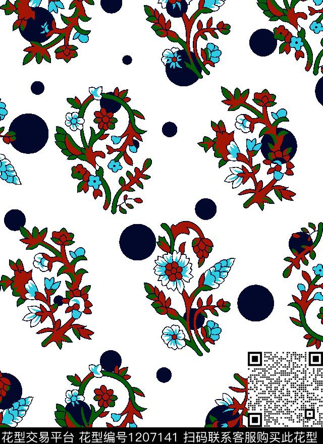 大牌风波点简约传统印花华亿平台下载（图片编号: 1207141） - 瓦栏（Walan）