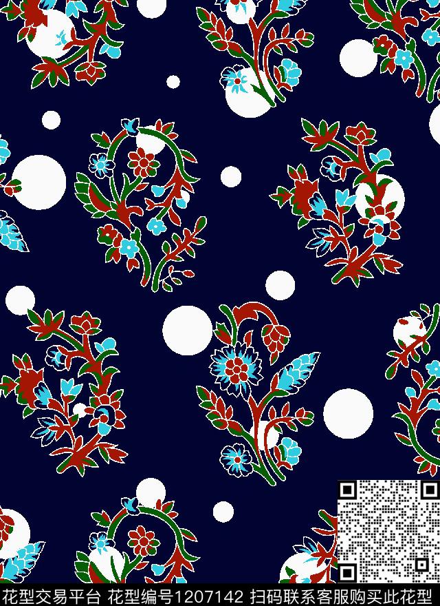 大牌风波点简约传统印花华亿平台下载（图片编号: 1207142） - 瓦栏（Walan）