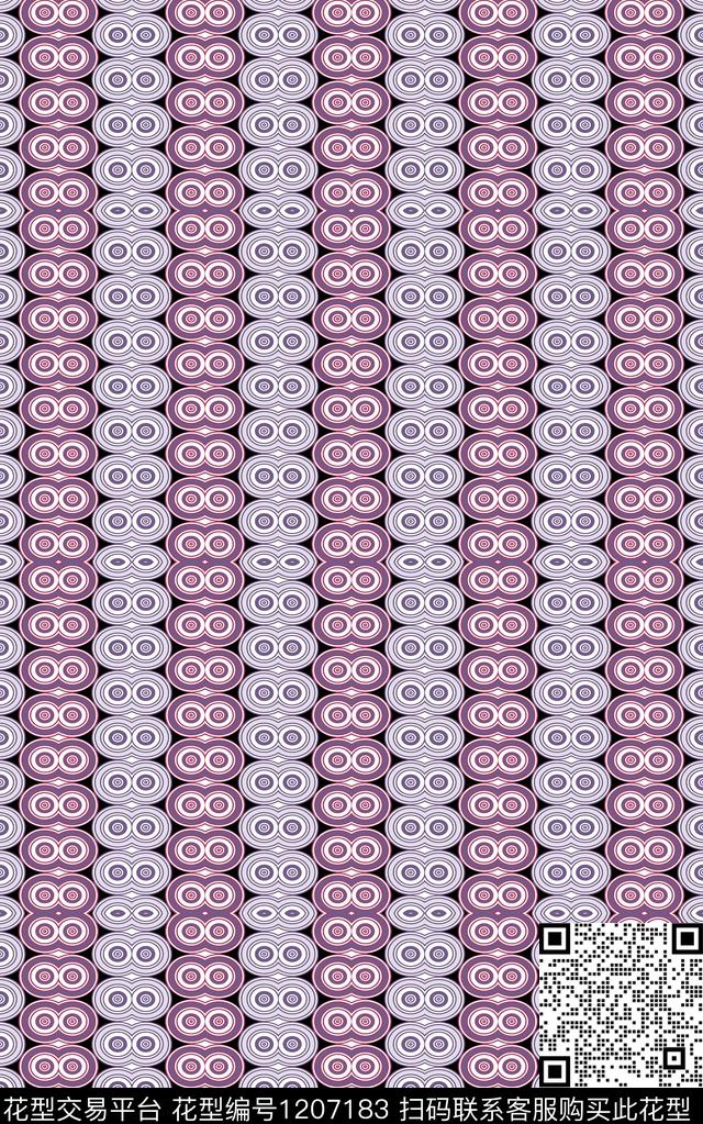 几何抽象线条数码印花华亿平台下载（图片编号: 1207183） - 瓦栏（Walan）