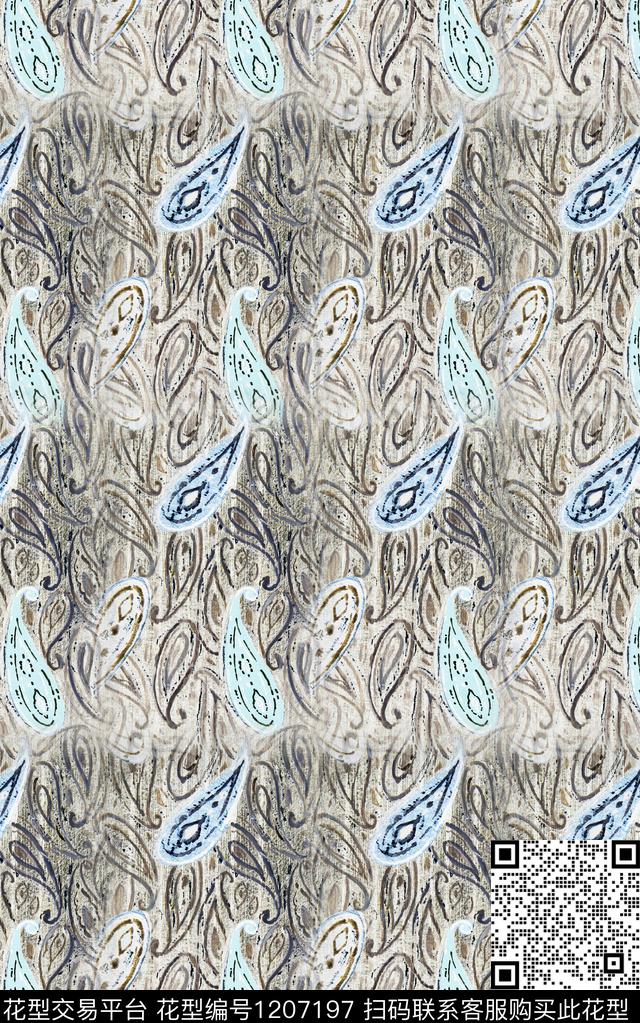 几何抽象黑白华亿平台数码印花华亿平台下载（图片编号: 1207197） - 瓦栏（Walan）