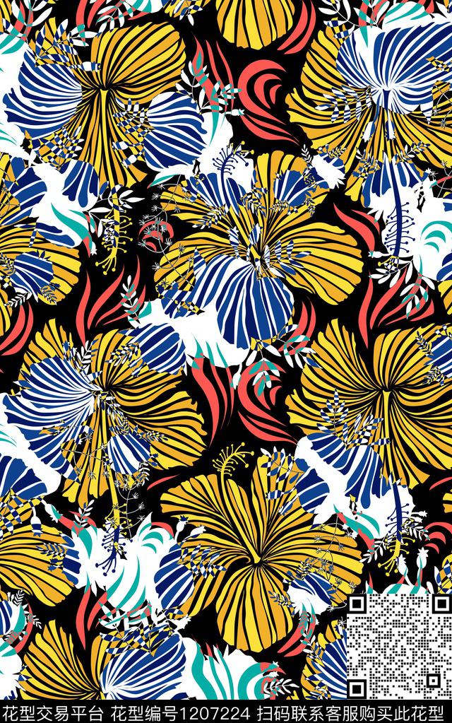 几何抽象格子数码印花华亿平台下载（图片编号: 1207224） - 瓦栏（Walan）