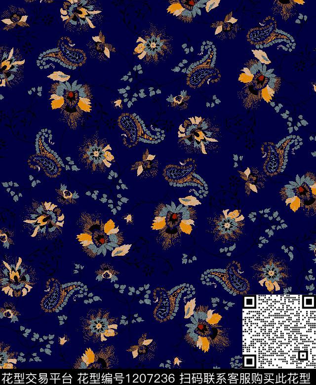 大牌风小碎花连衣裙传统印花华亿平台下载（图片编号: 1207236） - 瓦栏（Walan）