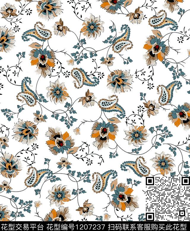 大牌风小碎花连衣裙传统印花华亿平台下载（图片编号: 1207237） - 瓦栏（Walan）