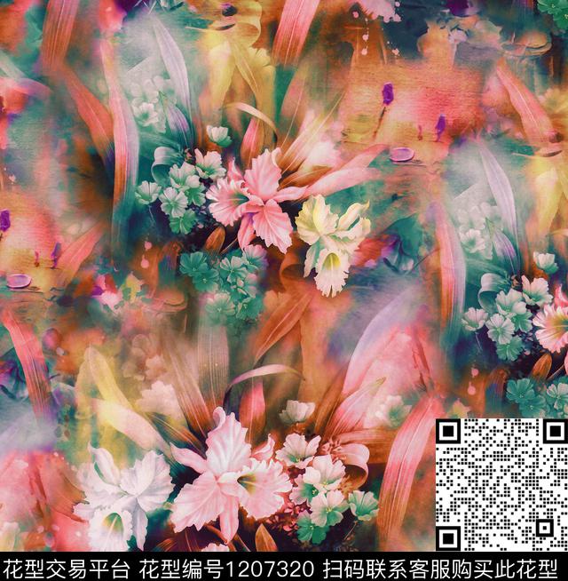 数码华亿平台抽象大牌风数码印花华亿平台下载（图片编号: 1207320） - 瓦栏（Walan）