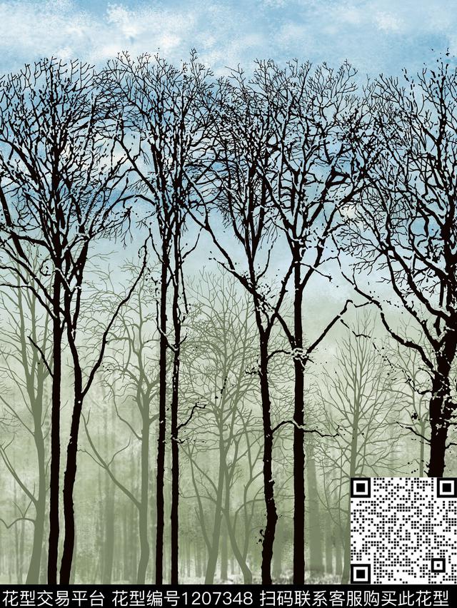 风景景观中国风定位花树传统印花华亿平台下载（图片编号: 1207348） - 瓦栏（Walan）