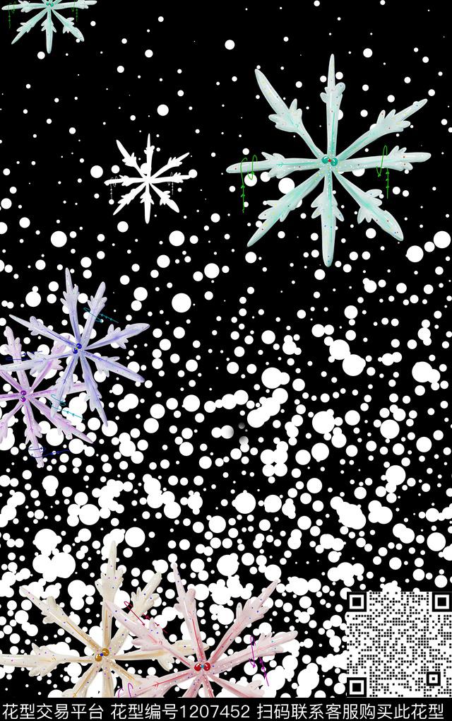 女装肌理雪花数码印花华亿平台下载（图片编号: 1207452） - 瓦栏（Walan）