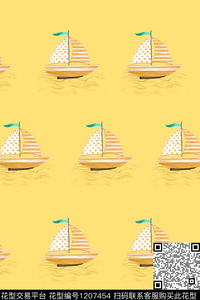 帆船海洋航海数码印花华亿平台下载（图片编号: 1207454） - 瓦栏（Walan）