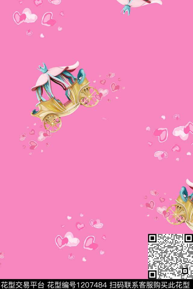 马车童话风人物数码印花华亿平台下载（图片编号: 1207484） - 瓦栏（Walan）