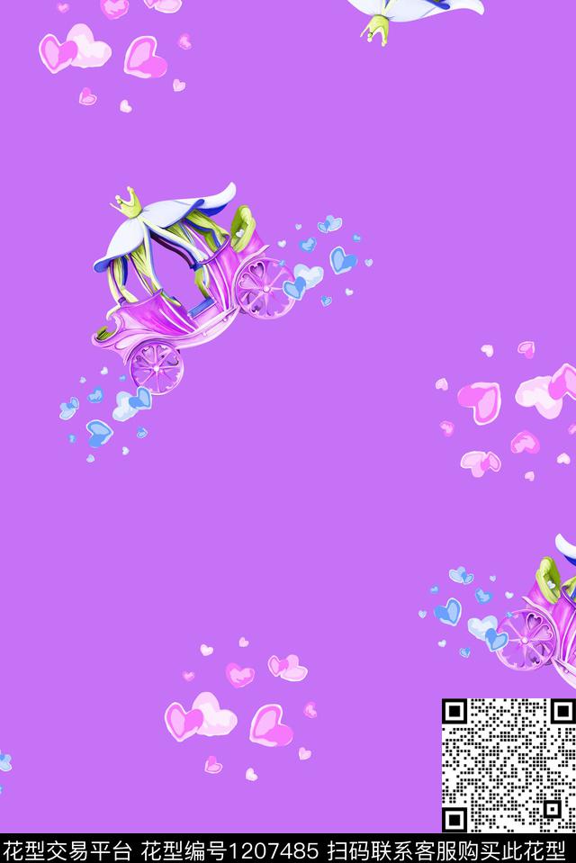 马车童话风人物数码印花华亿平台下载（图片编号: 1207485） - 瓦栏（Walan）