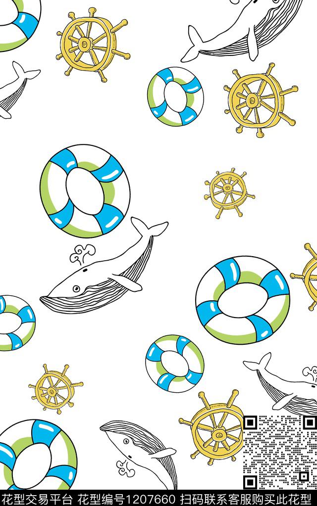 海洋航海趣味传统印花华亿平台下载（图片编号: 1207660） - 瓦栏（Walan）