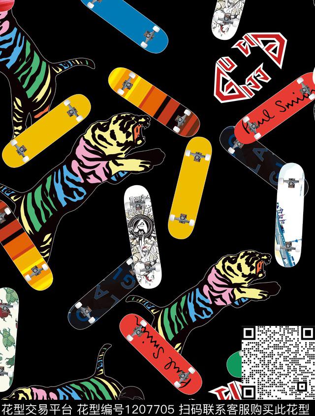 时尚大牌风动物数码印花华亿平台下载（图片编号: 1207705） - 瓦栏（Walan）