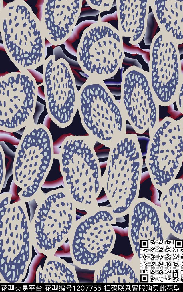 几何抽象条纹数码印花华亿平台下载（图片编号: 1207755） - 瓦栏（Walan）