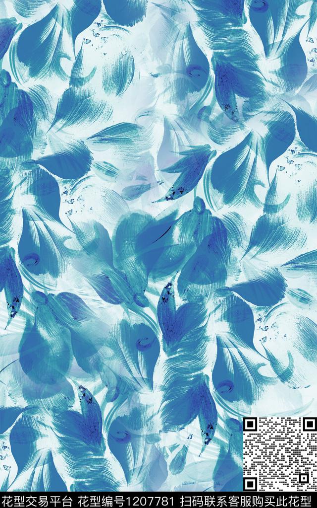 花卉肌理朦胧花卉数码印花华亿平台下载（图片编号: 1207781） - 瓦栏（Walan）