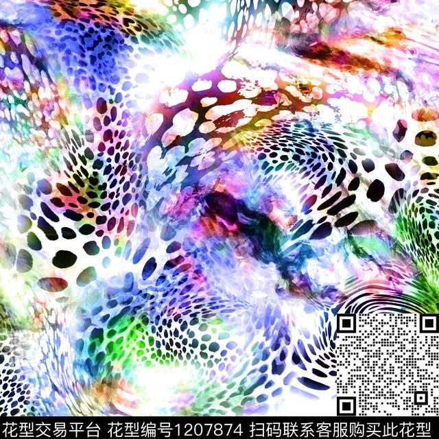 动物纹豹纹黑色豹纹数码印花华亿平台下载（图片编号: 1207874） - 瓦栏（Walan）