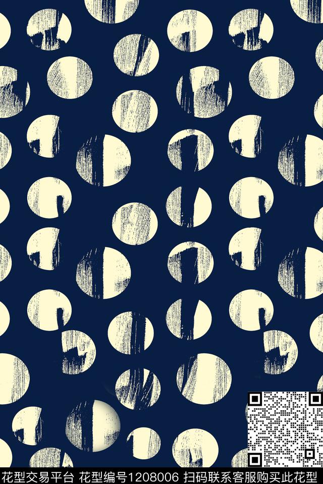 春夏华亿平台几何圆形数码印花华亿平台下载（图片编号: 1208006） - 瓦栏（Walan）