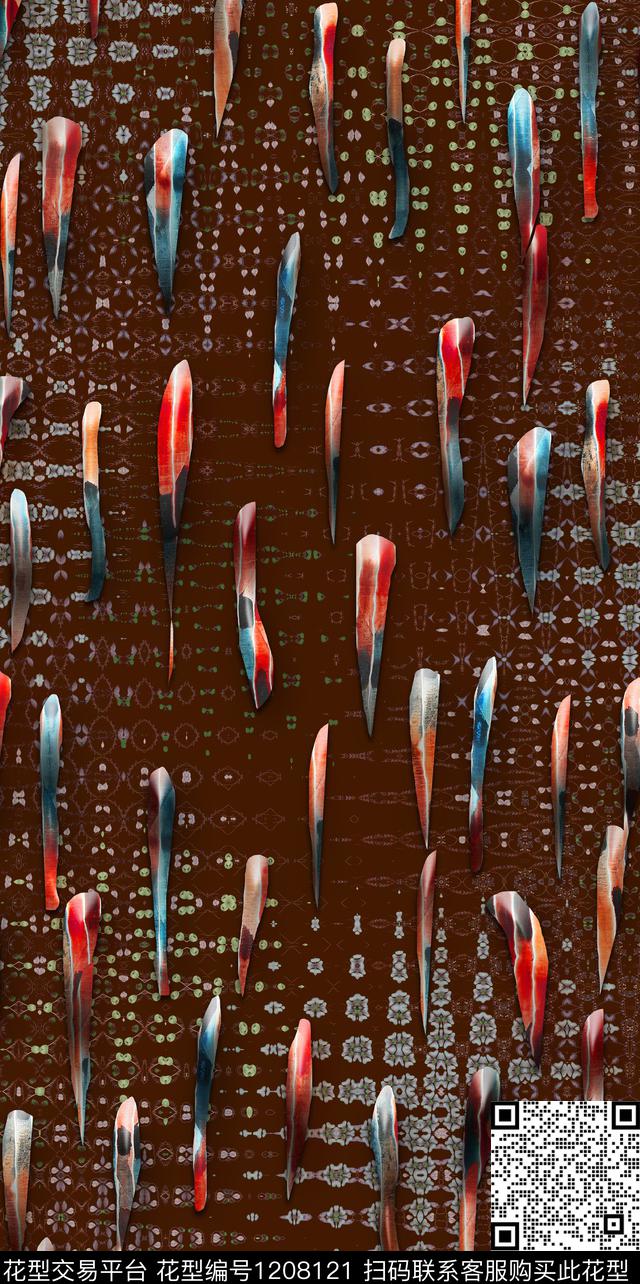 3D立体中性华亿平台油画立体色块数码印花华亿平台下载（图片编号: 1208121） - 瓦栏（Walan）