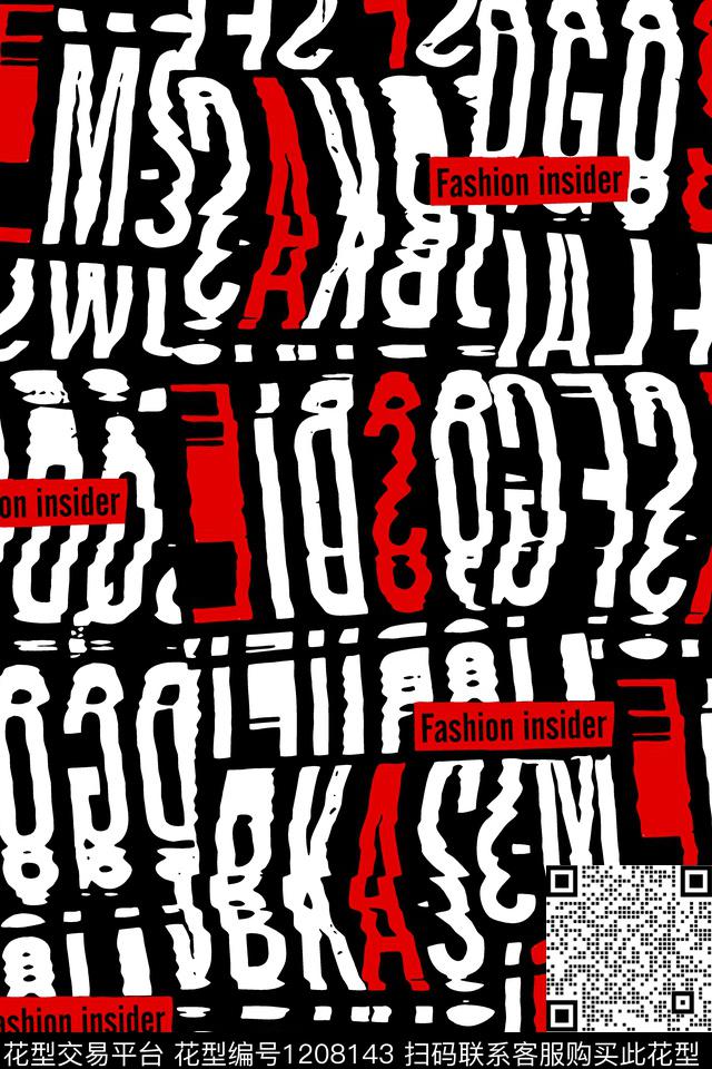 字母几何潮牌传统印花华亿平台下载（图片编号: 1208143） - 瓦栏（Walan）