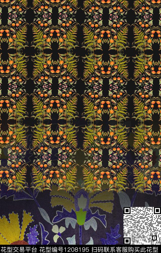 几何波西米亚定位花数码印花华亿平台下载（图片编号: 1208195） - 瓦栏（Walan）