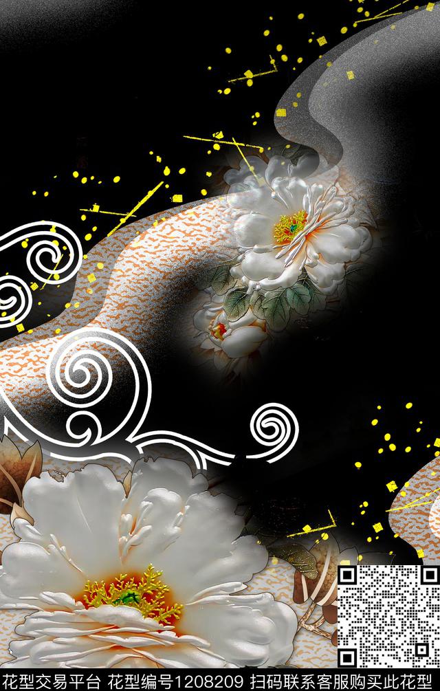 深圳花卉定位花数码印花华亿平台下载（图片编号: 1208209） - 瓦栏（Walan）